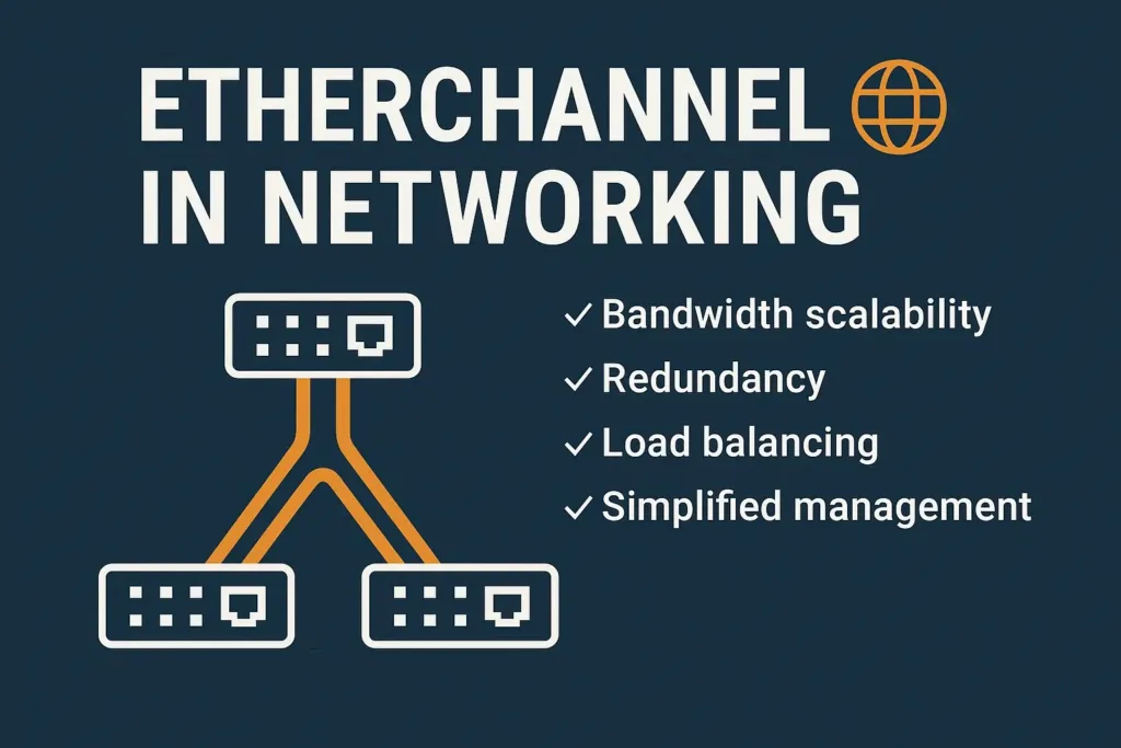 EtherChannel network diagram illustrating link aggregation and redundancy