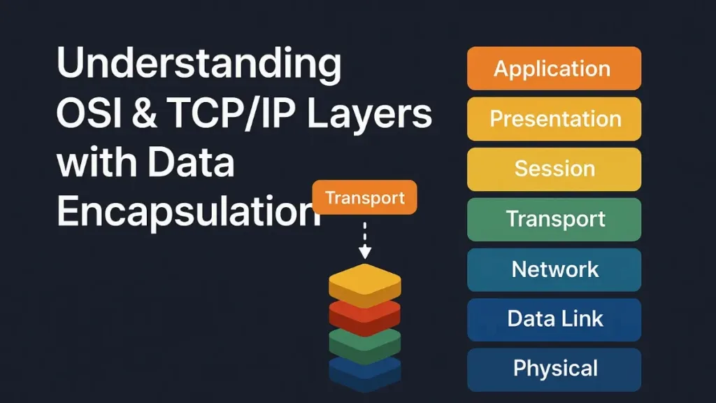 OSI and TCP/IP Layer Comparison with Data Encapsulation Diagram