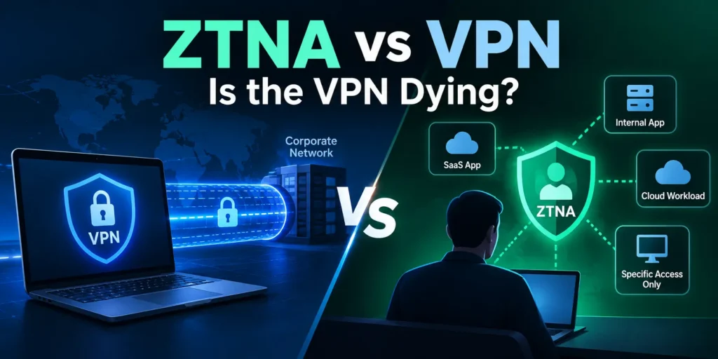 ZTNA vs VPN showing application access and secure network connectivity
